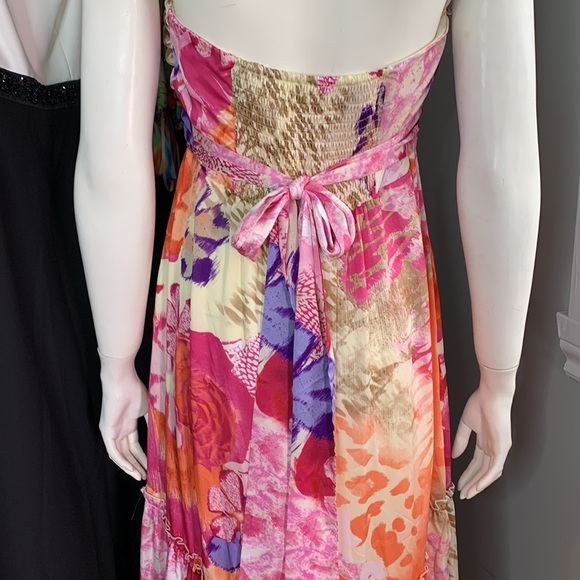 Arden B Multicolor Floral Strapless Dress Beaded Maxi Party Vacation X-Large New - Picture 8 of 9